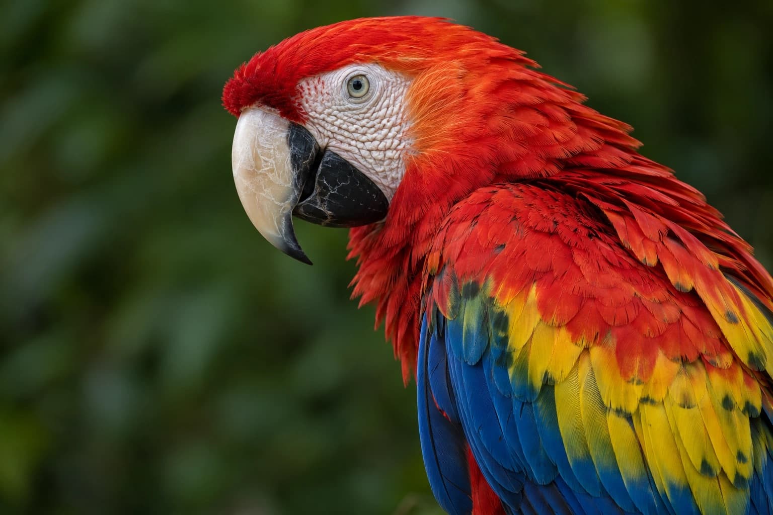 The same macaw photo after compression