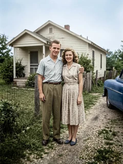Old faded photo before and after the edit "Restore old photo", repaired and in color